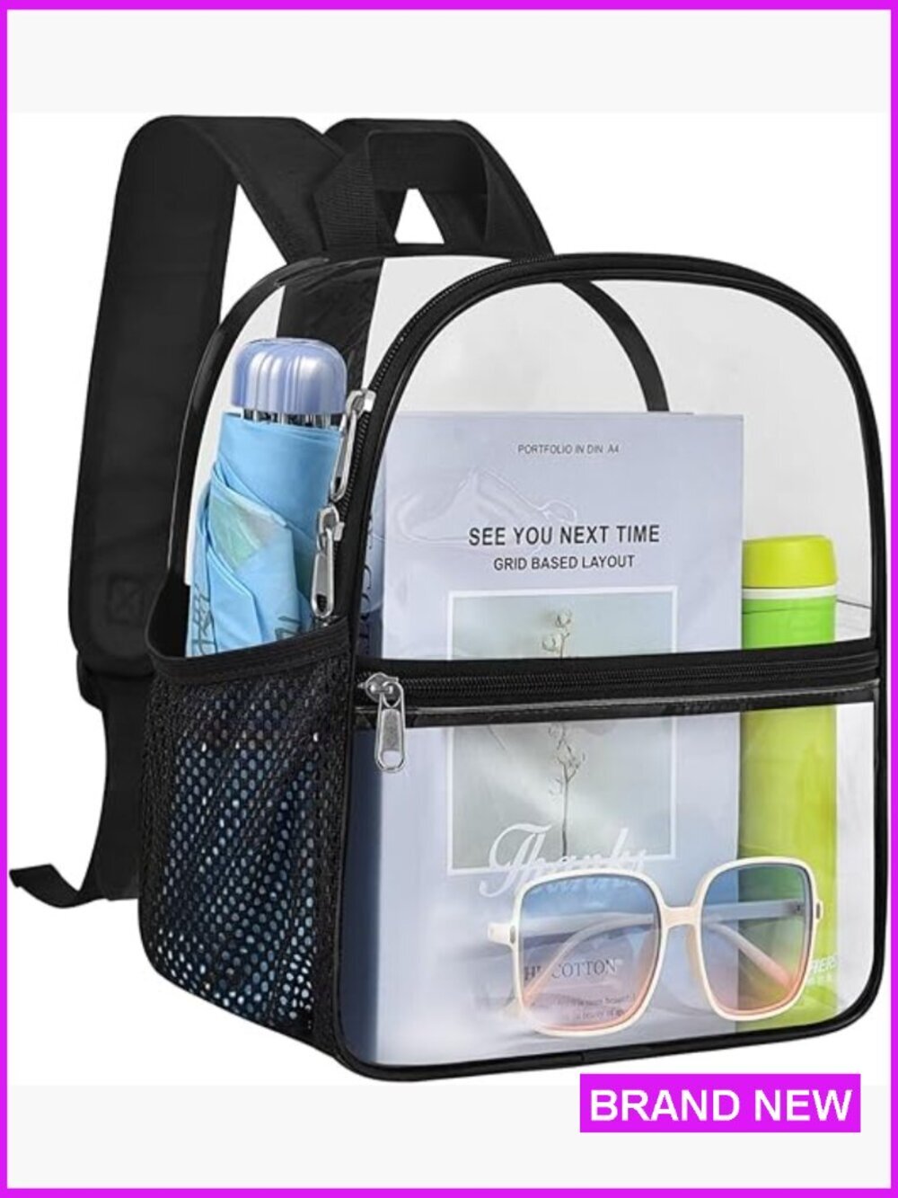 Clear Stadium Backpack Security Approved Concert Festival Small Plastic Bag